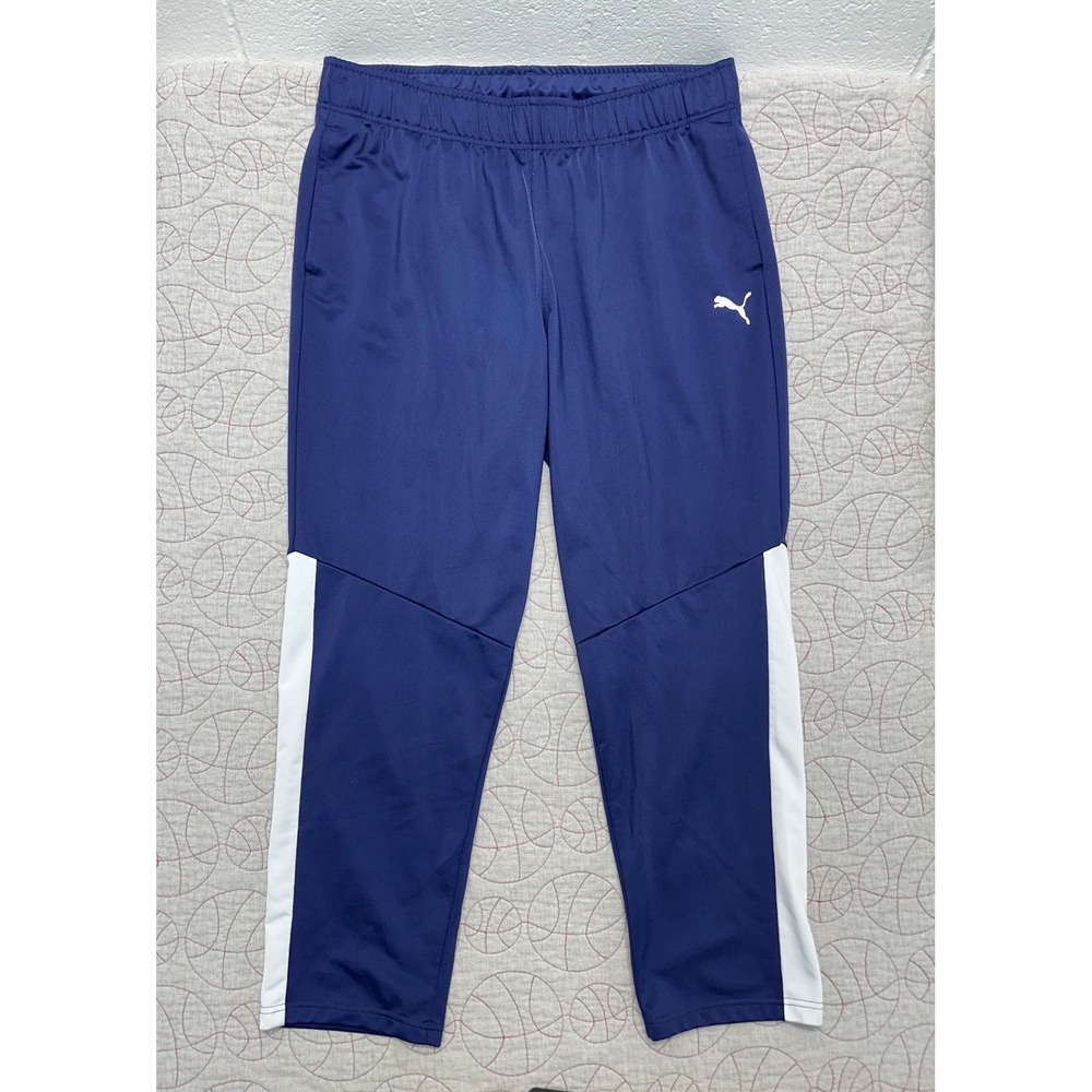 Puma Contrast 2.0 Track Pants Navy Blue Athletic Side Stripe / Mens XXL